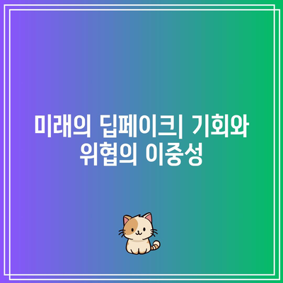 딥페이크의 급속한 발전과 잠재적 위험