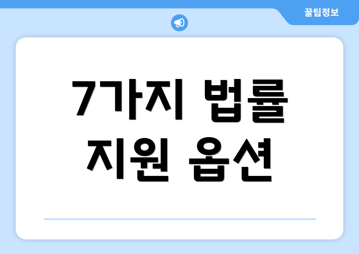 7가지 법률 지원 옵션