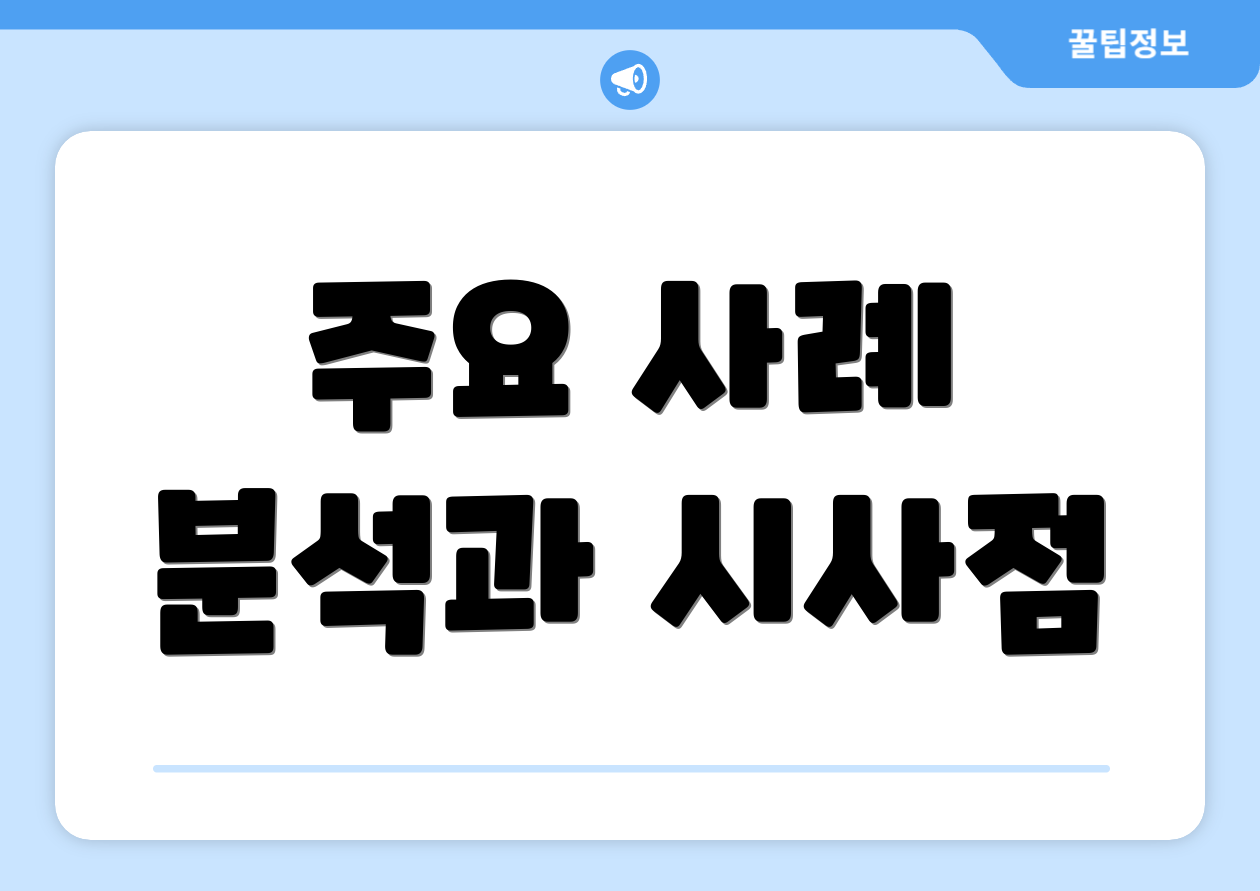 주요 사례 분석과 시사점