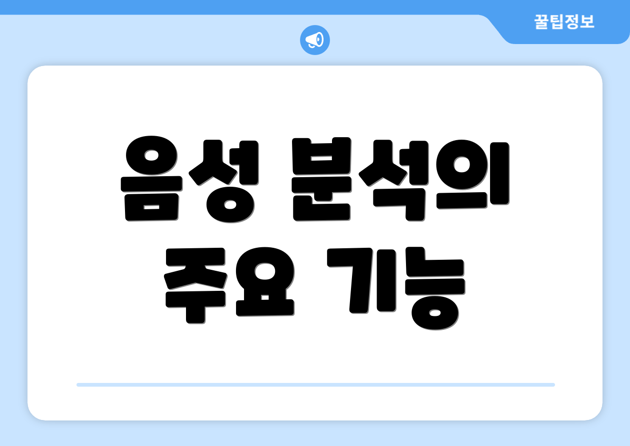 음성 분석의 주요 기능